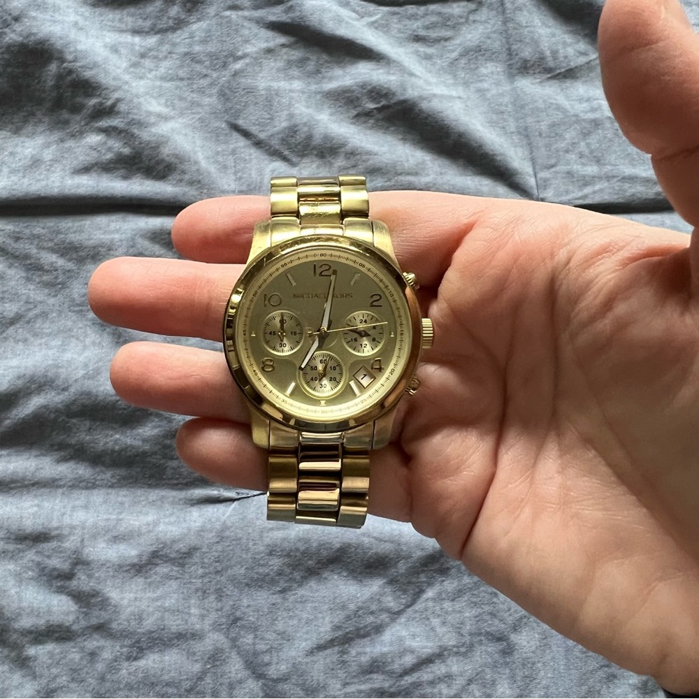 Michael Kors Runway Gold Tone Watch - Picture 2 of 6